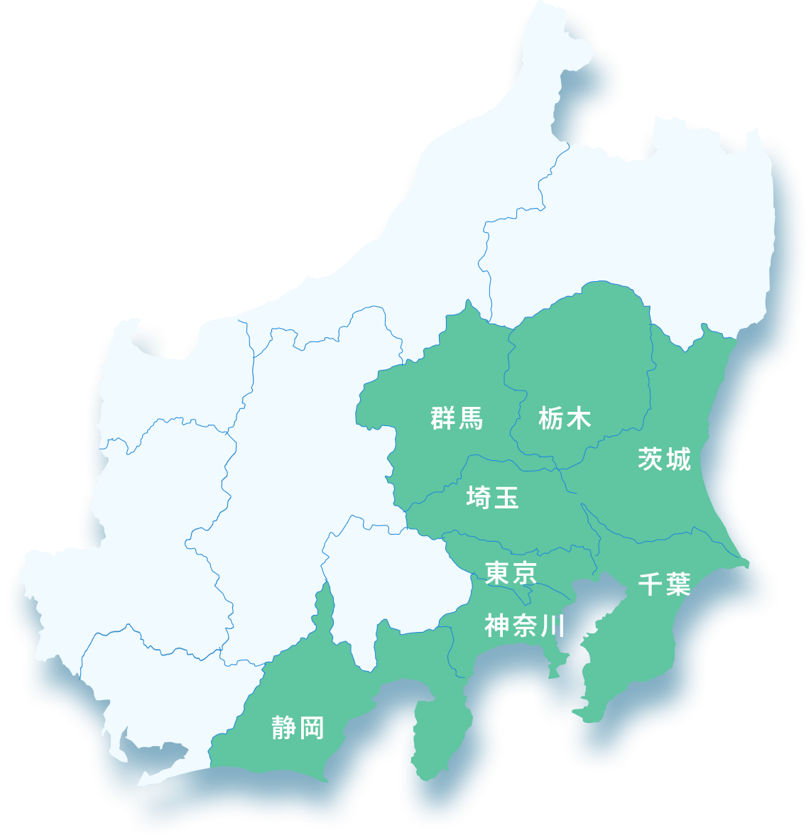 関東近郊の対応エリア地図